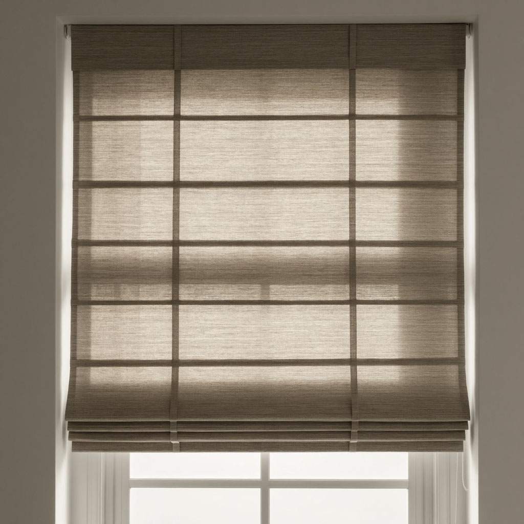 бежевая римская штора